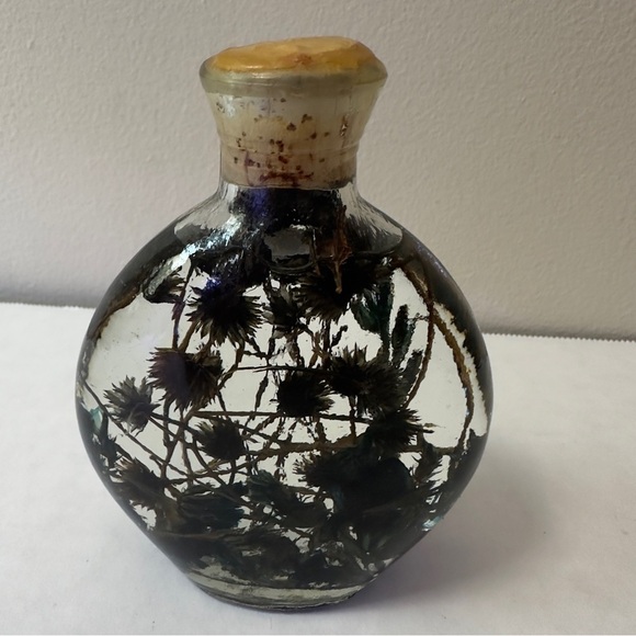 Decorative Glass Bottle with Dried Flowers - Picture 3 of 3